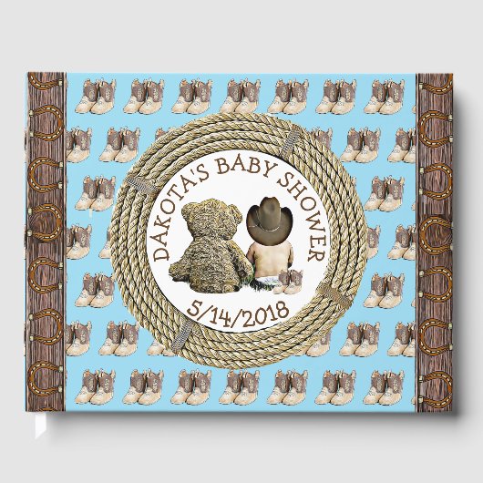 Bald zu b Lil "Cowboy Baby Shower Guestbook Gästebuch (Vorderseite)