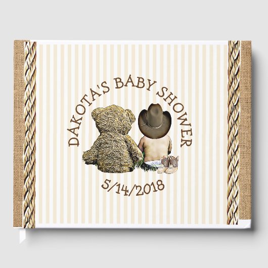 Bald zu b Lil "Cowboy Baby Shower Guestbook Gästebuch (Vorderseite)