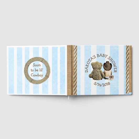 Bald zu b Lil "Cowboy Baby Shower Guestbook Gästebuch (Voll)