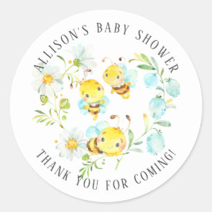 Bald zu Bee Family of 3 Bee Baby Dusche Vielen Dan Runder Aufkleber