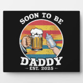 Bald zu Daddy 2025 erste Daddy 2025 Retro Fotoplatte (Vorderseite)