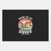 Bald zu Daddy 2025 erste Daddy 2025 Retro Geschenkpapier Set (Vorderseite)