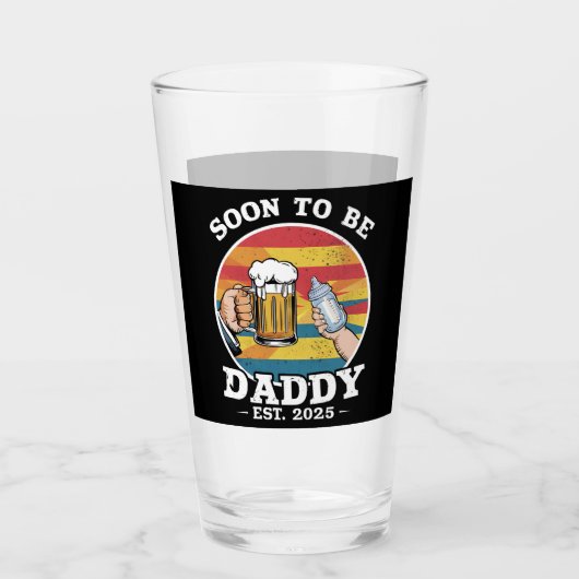 Bald zu Daddy 2025 erste Daddy 2025 Retro Glas (Vorderseite)