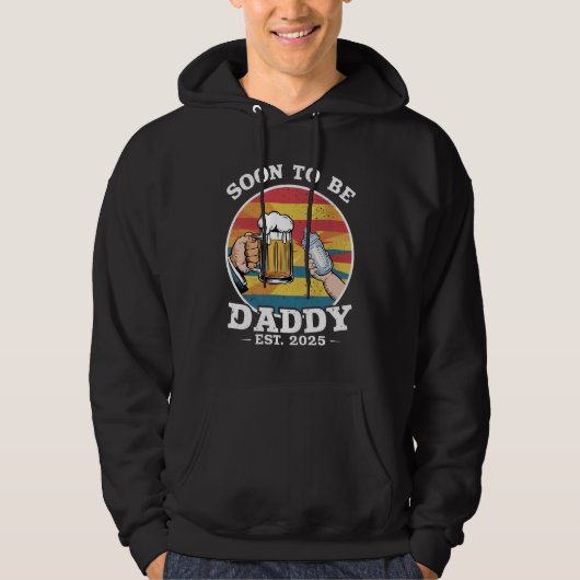 Bald zu Daddy 2025 erste Daddy 2025 Retro Hoodie (Vorderseite)