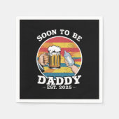 Bald zu Daddy 2025 erste Daddy 2025 Retro Serviette (Vorderseite)