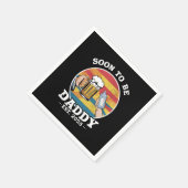 Bald zu Daddy 2025 erste Daddy 2025 Retro Serviette (Ecke)
