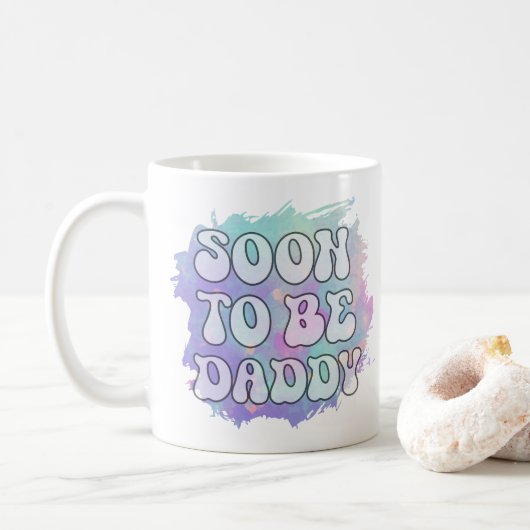Bald zu Daddy Funny New Dad Schwangerschaft Ankünd Kaffeetasse (Mit Donut)