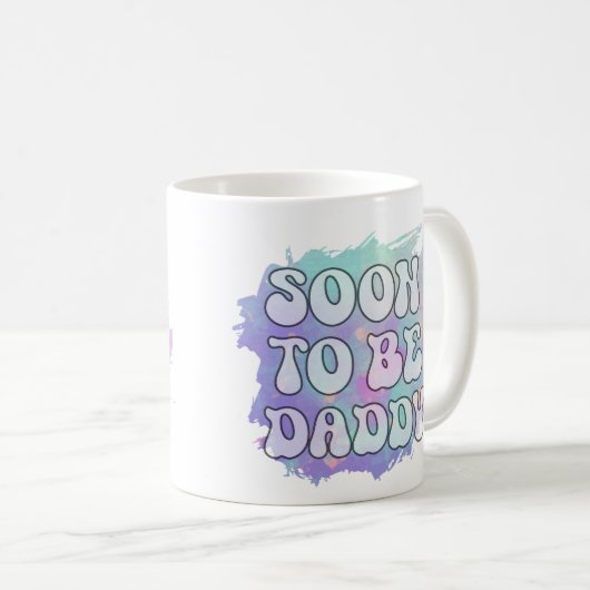 Bald zu Daddy Funny New Dad Schwangerschaft Ankünd Kaffeetasse (VorderseiteRechts)