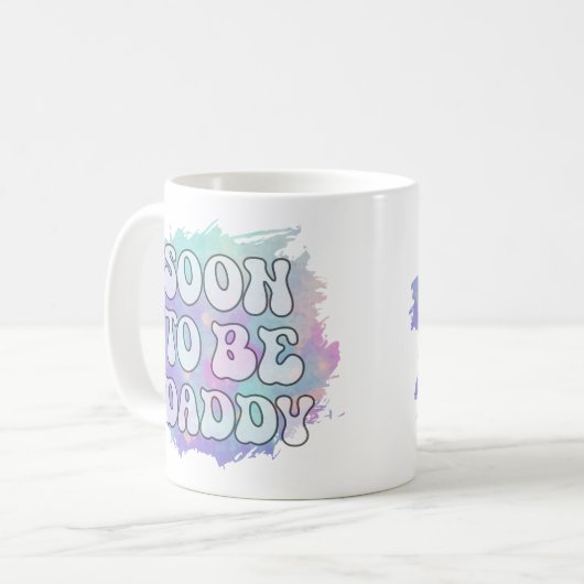 Bald zu Daddy Funny New Dad Schwangerschaft Ankünd Kaffeetasse (Vorderseite Links)