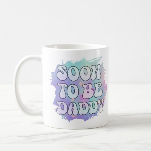 Bald zu Daddy Funny New Dad Schwangerschaft Ankünd Kaffeetasse (Links)