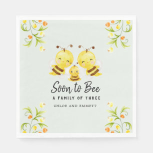 Bald zu einer Familie von drei Baby Dusche Custom. Serviette