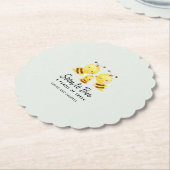 Bald zu einer Familie von drei Baby Dusche Custom. Untersetzer (angewinkelt)