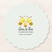 Bald zu einer Familie von drei Baby Dusche Custom. Untersetzer (Vorderseite)