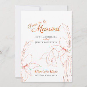 Bald zu heiratende Botanik Art Gladiole orange Save The Date