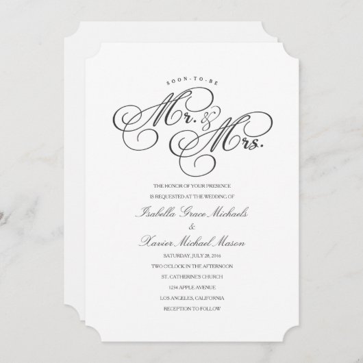 Bald zu Herrn & Frau | Einladung zur Hochzeit (Vorne/Hinten)