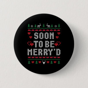 Bald zu Merryd Weihnachten Verlobten Paar Matchin Button
