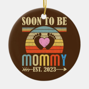 Bald zu Mommy 2023 Vintag Retro für die junge Mut Keramik Ornament