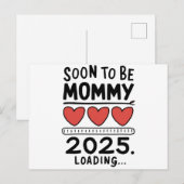 Bald zu Mommy 2025 Mama Laden gefördert Mami Postkarte (Vorne/Hinten)