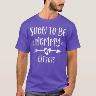 Bald zu Mommy Est 2023 Schwangerschaftsankündigung T-Shirt