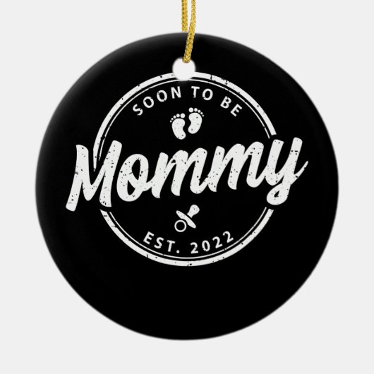 Bald zu MOMY 2022 Junge Mutter zu Schwangerschaft Keramik Ornament (Vorne)