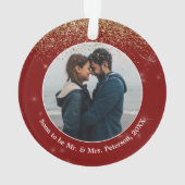 Bald zu Mr & Mrs. Verlobt Foto Weihnachten Ornament (Rückseite)