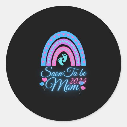 Bald zu Mutter neues Baby Fälligkeitstermin Runder Aufkleber (Vorderseite)