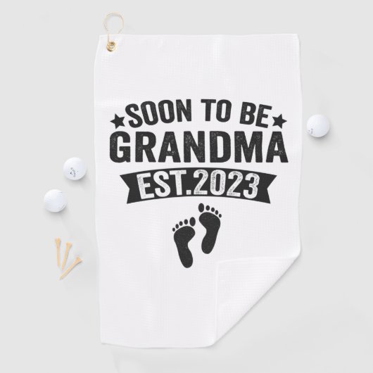 Bald zu Oma 2023 Funny neues Geborenes Baby Gesche Golfhandtuch (Insitu)
