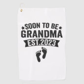 Bald zu Oma 2023 Funny neues Geborenes Baby Gesche Golfhandtuch (Vorderseite)