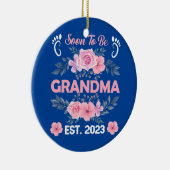 Bald zu Oma Est 2023 Schwangerschaft Keramik Ornament (Rechts)