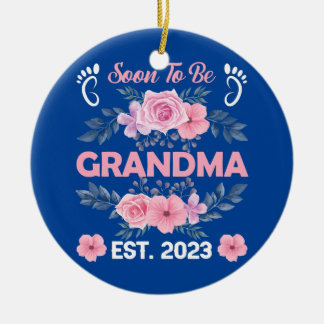 Bald zu Oma Est 2023 Schwangerschaft Keramik Ornament
