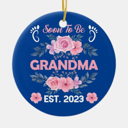 Bald zu Oma Est 2023 Schwangerschaft Keramik Ornament (Vorne)