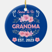 Bald zu Oma Est 2023 Schwangerschaft Keramik Ornament (Hinten)