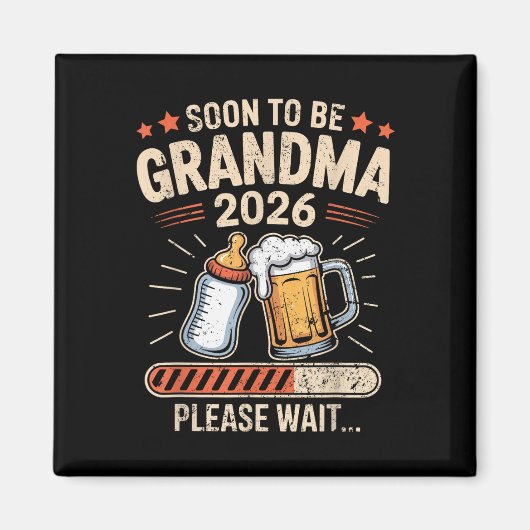 Bald zu Oma Est 2026 Baby Announcement T-sh Magnet (Vorne)