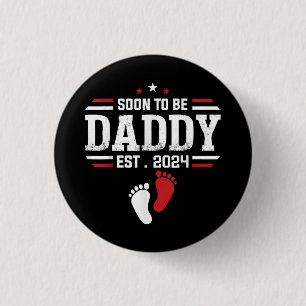 Bald zu Papi 2024 New Dad 2024 Erstmals Vater Button