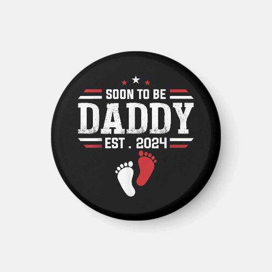 Bald zu Papi 2024 New Dad 2024 Erstmals Vater Magnet (Vorne)