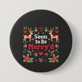 Bald zu sein fröhlich'd Funny Weihnachtskaffees Button (Vorderseite)