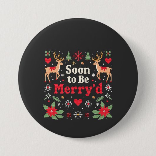 Bald zu sein fröhlich'd Funny Weihnachtskaffees Button (Vorderseite)