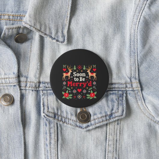 Bald zu sein fröhlich'd Funny Weihnachtskaffees Button (Beispiel)