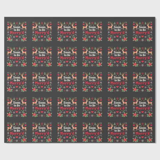 Bald zu sein fröhlich'd Funny Weihnachtskaffees Geschenkpapier (Flach)