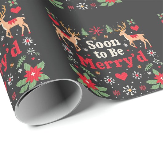 Bald zu sein fröhlich'd Funny Weihnachtskaffees Geschenkpapier (Rolleneckpunkt)