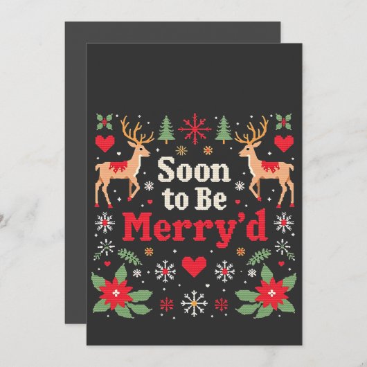 Bald zu sein fröhlich'd Funny Weihnachtskaffees Save The Date (Vorne/Hinten)