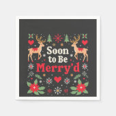 Bald zu sein fröhlich'd Funny Weihnachtskaffees Serviette (Vorderseite)