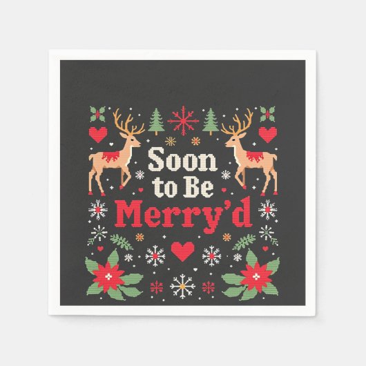 Bald zu sein fröhlich'd Funny Weihnachtskaffees Serviette (Vorderseite)