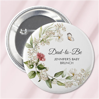 Bald-zu-Werdender Rosa Nelke Mädchen Baby Shower/B Button
