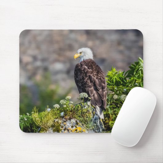 Baldadler auf dem Felsen Mousepad (Mit Mouse)