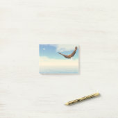 Baldadler, der über den Ozean zum Mond fliegt Post-it Klebezettel (Auf Schreibtisch)