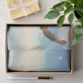 Baldadler, der über den Ozean zum Mond fliegt Seidenpapier (Geschenk)