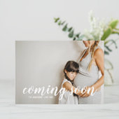 Balde Ankündigung der Schwangerschaft im Foto (Stehend Vorderseite)