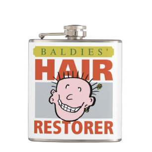 Baldies Hair Restorer Funny Design Flachmann