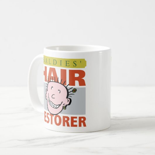 Baldies Hair Restorer Kaffeetasse (Vorderseite Links)